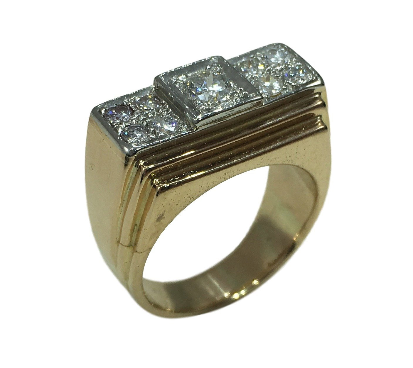 Vintage 0.60ct Diamond, Rose Gold and Platinum Dress Ring, Circa 1935