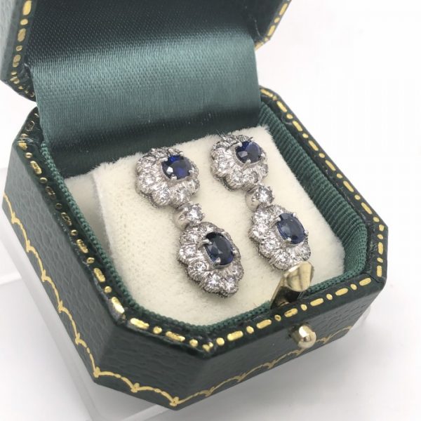 Sapphire Diamond Gold Earrings