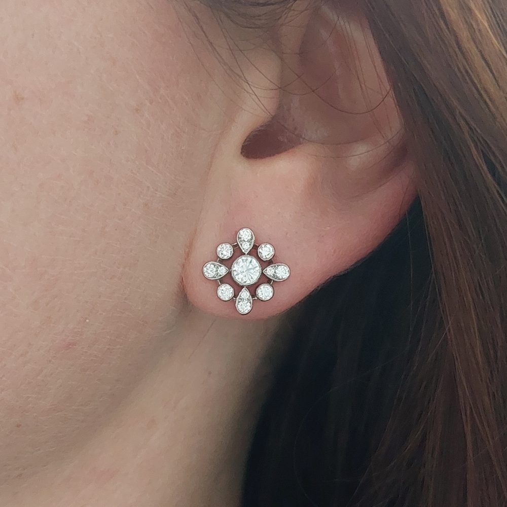 Snowflake 0.90ct Diamond Set Earrings