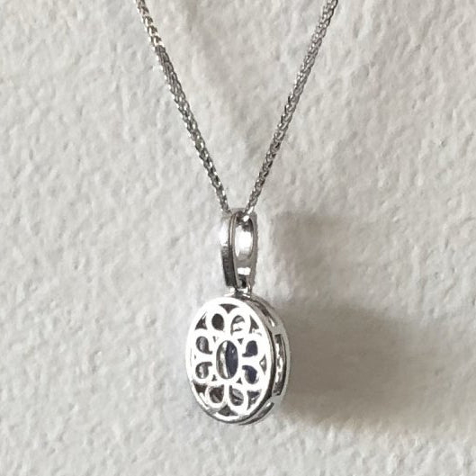 Oval Tanzanite and Diamond Double Cluster Pendant