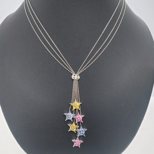 Tiffany & Co Multi Sapphire Star and Diamond Pendant Necklace