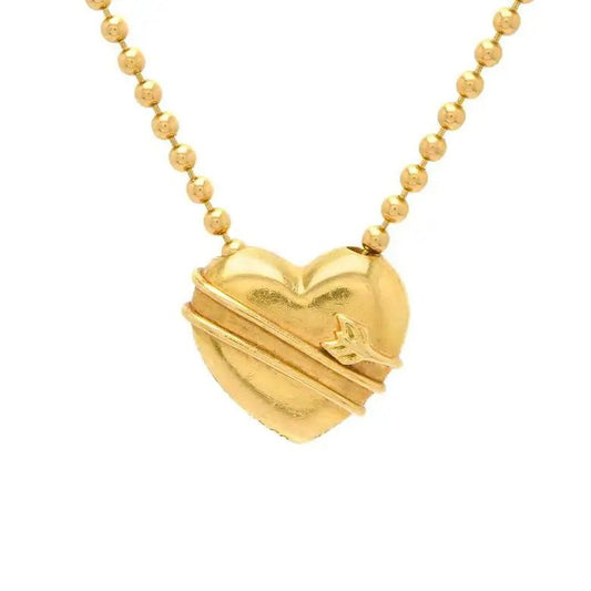 Tiffany and Co Gold Heart Pendant and Chain