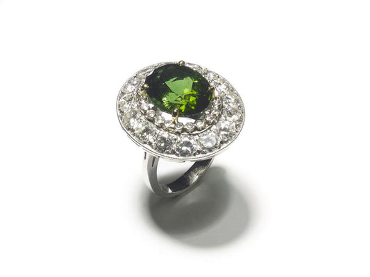 Tourmaline & Diamond Ring