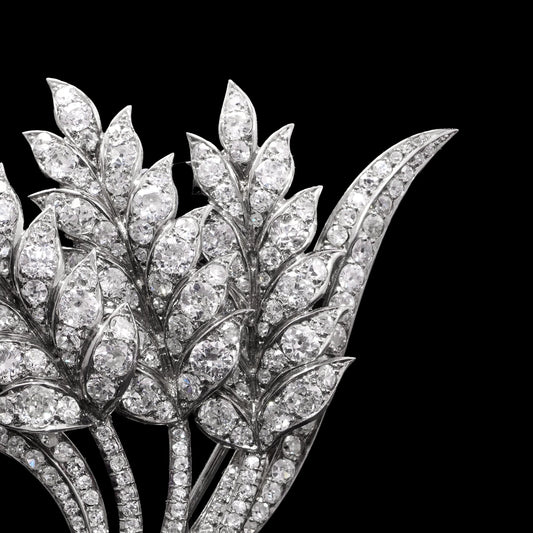 Art Deco 1920s Platinum Flower Bouquet Brooch With 6.00 carat diamonds