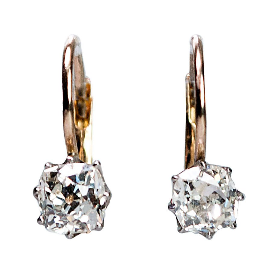 Victorian Diamond and Gold Earrings