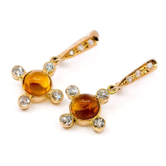 Victorian Diamond and topaz earrings 2