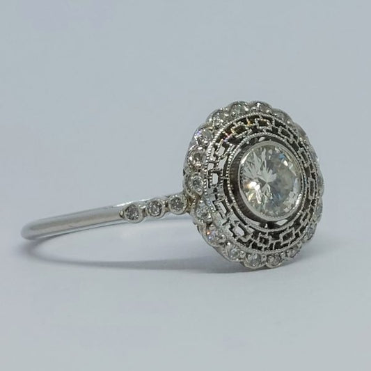 Vintage 0.70ct Brilliant Cut Cluster Ring