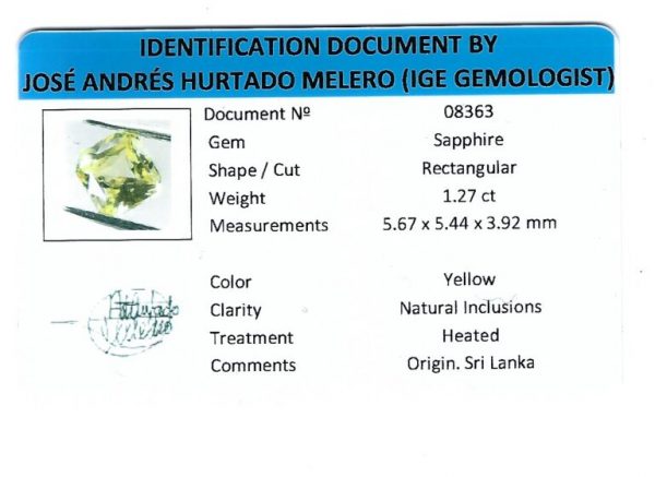 Vintage 1.27ct Yellow Sapphire Platinum Ring