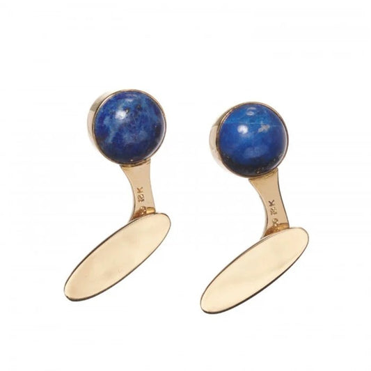 Georg Jensen Lapis Lazuli Ball And Gold Cufflinks