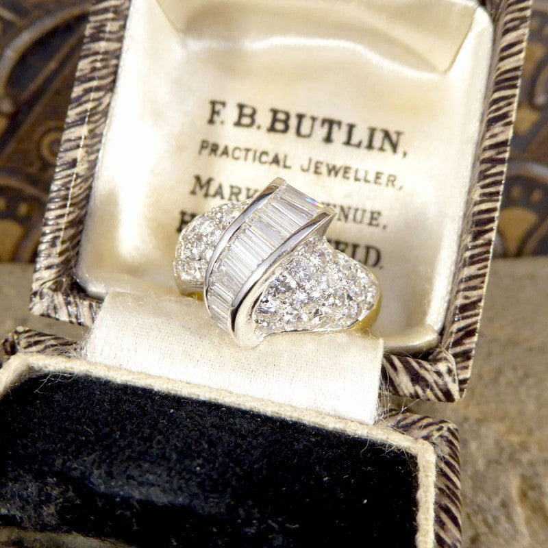 Vintage 2.00ct Dome Ribbon Twist Ring