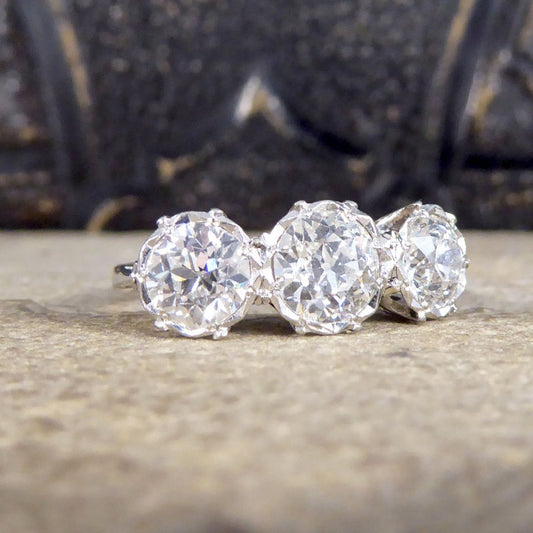 Vintage 2.08ct Diamond Three Stone Ring