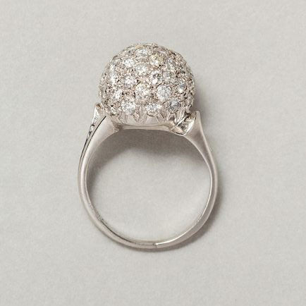 Vintage 2ct Diamond Bombe Cluster Cocktail Ring