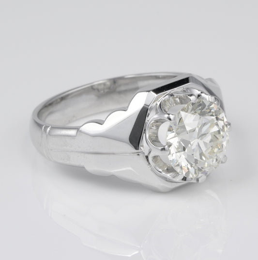 Vintage 3.10ct Brilliant Cut Diamond Single Stone Ring