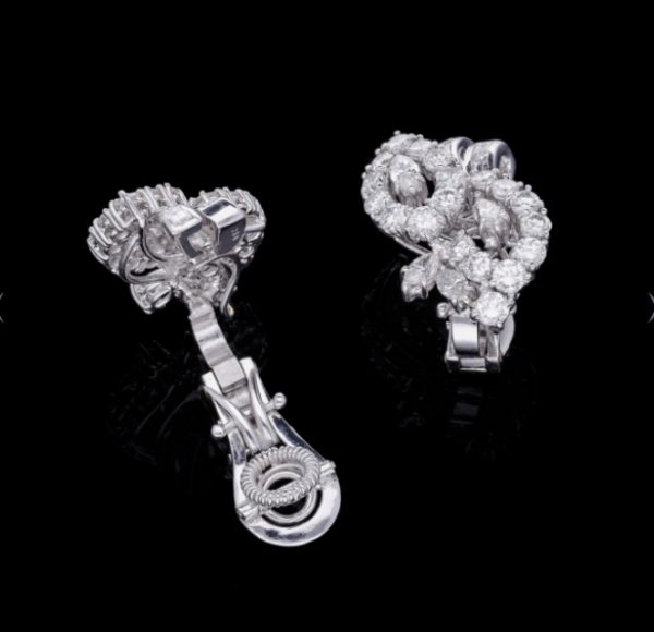 Vintage 6cts Diamond Clip Earrings