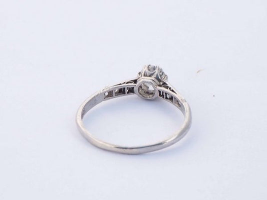 Vintage Brilliant Cut Diamond Platinum Solitaire Ring, Circa 1920