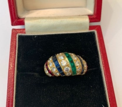 Vintage Cartier Bombé Gem Ring