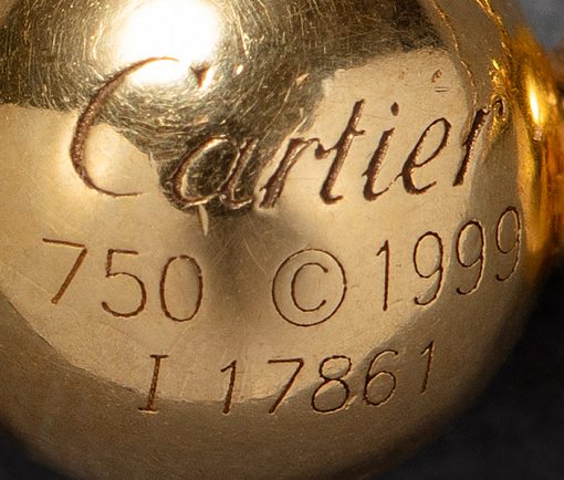 Vintage Cartier Diamond Solitaire Gold Ball Chain Necklace