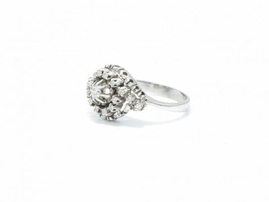 Vintage Diamond 0.24ct Crossover Cluster Ring