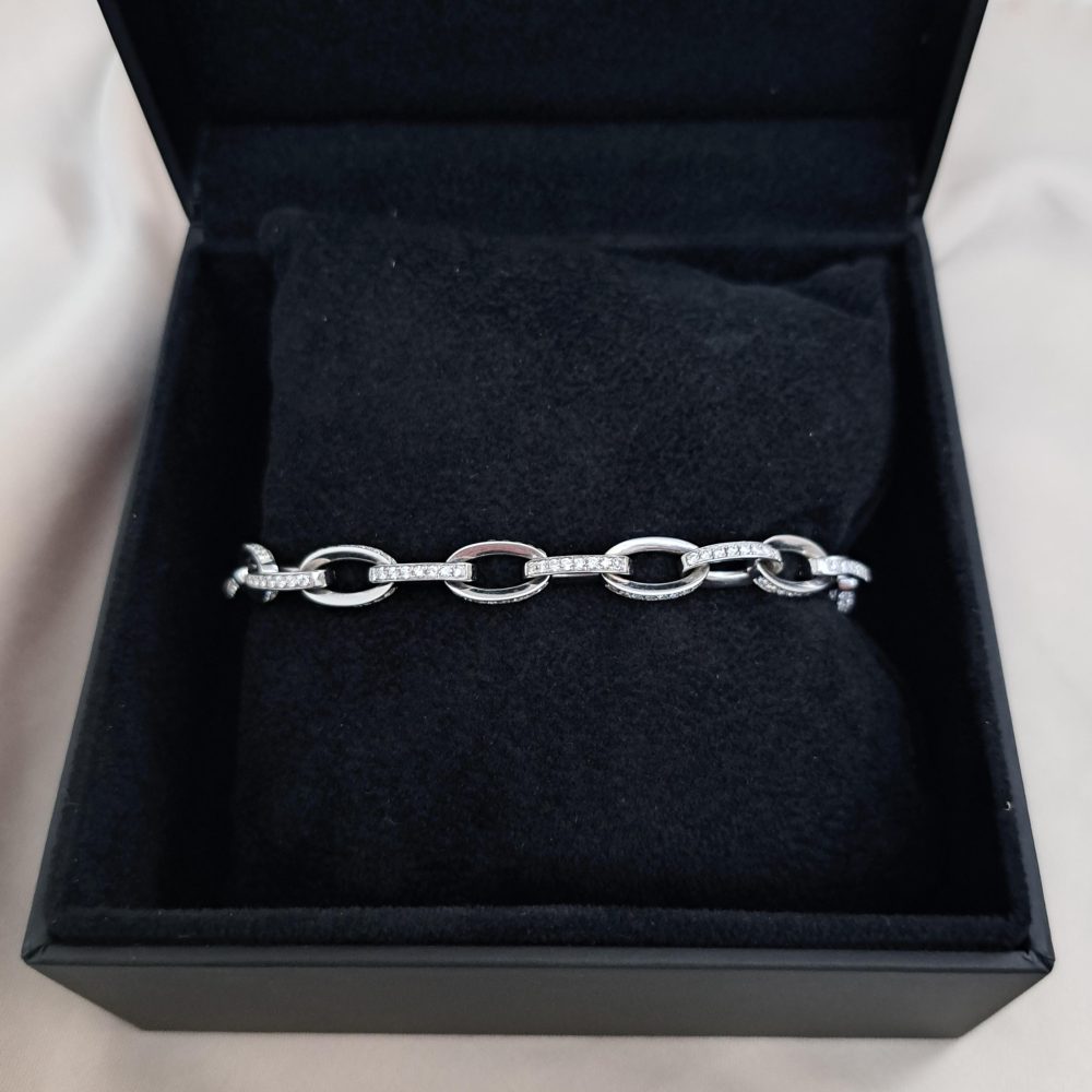 Vintage Diamond Set Oval Link Bracelet