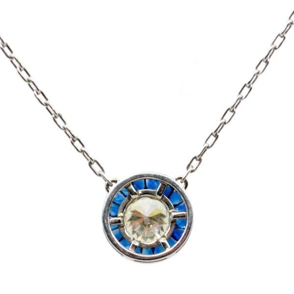 Vintage Diamond and Sapphire Pendant