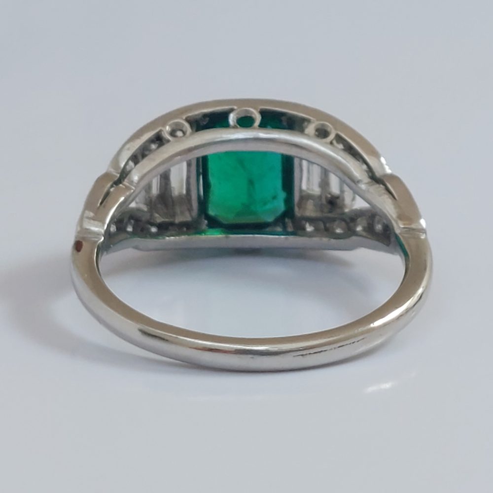 Vintage Emerald and Diamond Band Ring, 1.20ct