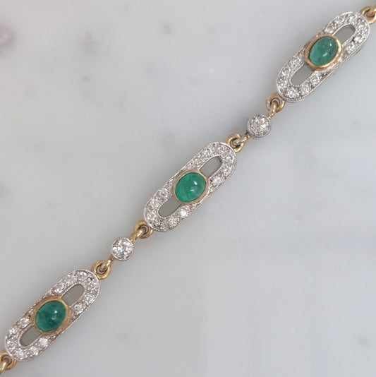 Vintage Emerald and Diamond Bracelet
