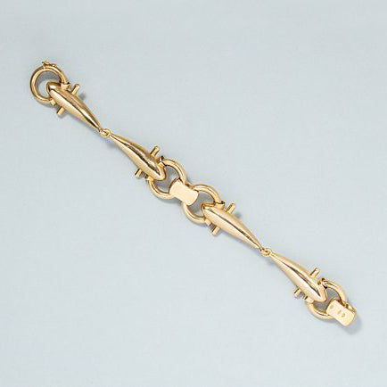 Vintage Italian Weingrill 18ct Gold Fancy Link Bracelet, 18ct yellow gold bracelet composed of fancy horse-bit design links, Made in Italy, Circa 1970