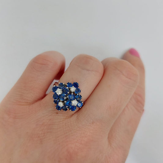 Vintage Oscar Heyman Sapphire and Diamond Ring