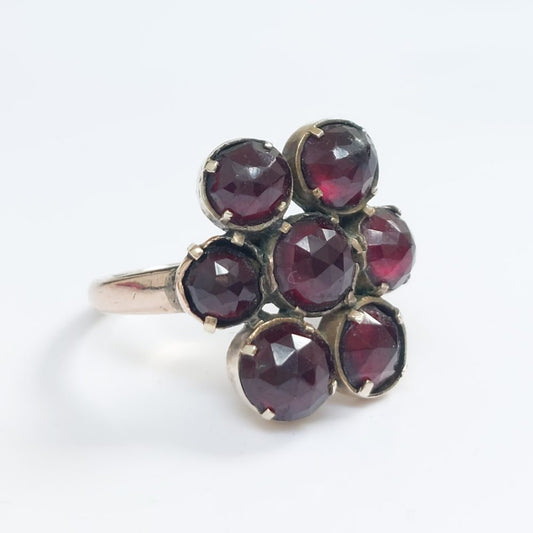 Vintage Rose Cut Garnet Dress Ring