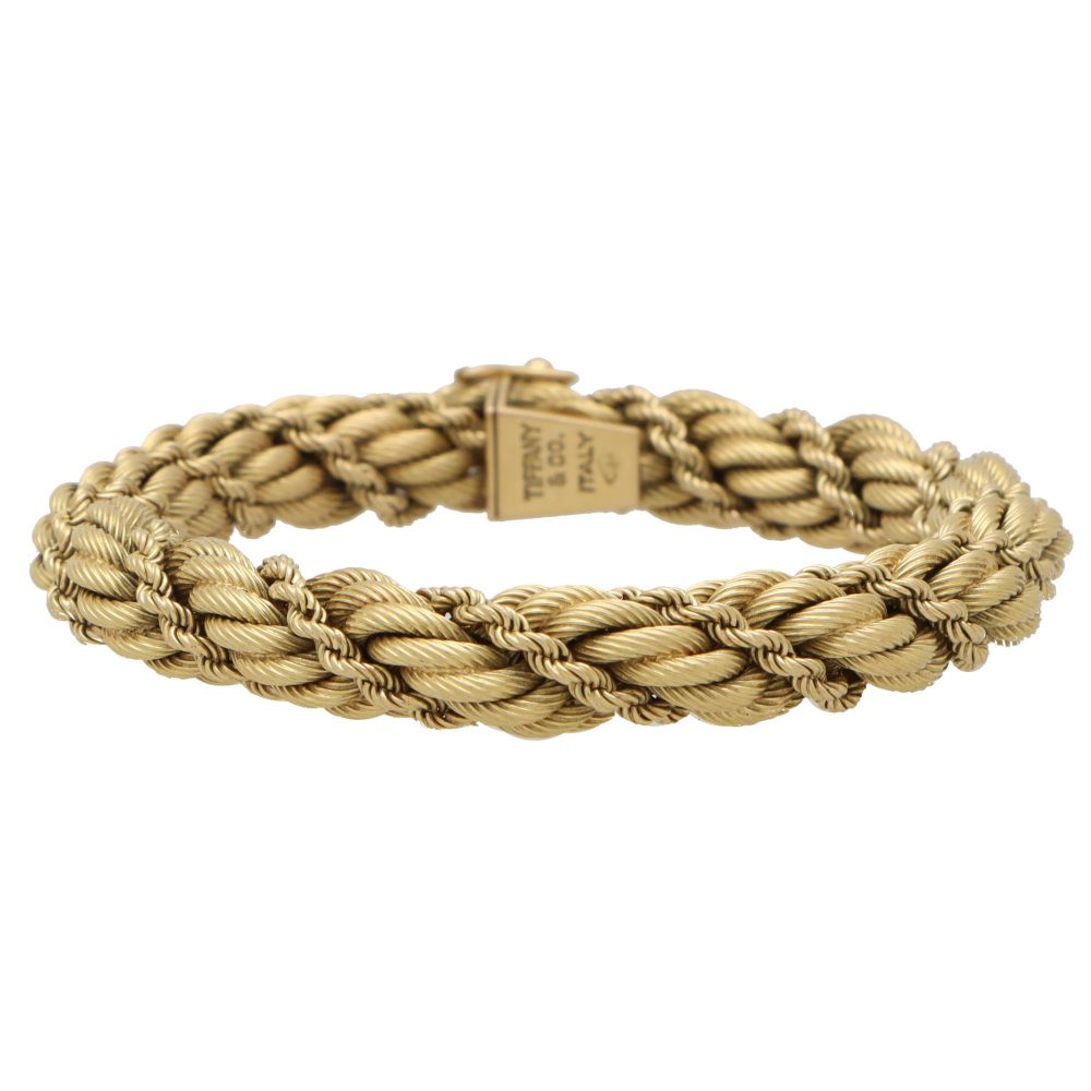 アクセサリー Tiffany 18K combi twist rope bracelet Vintage Tiffany and Co Twisted Rope Gold Bracelet