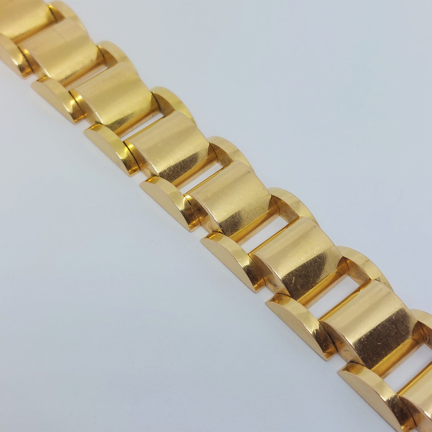 Vintage 1940’s Retro 18ct Yellow Gold Tank Bracelet