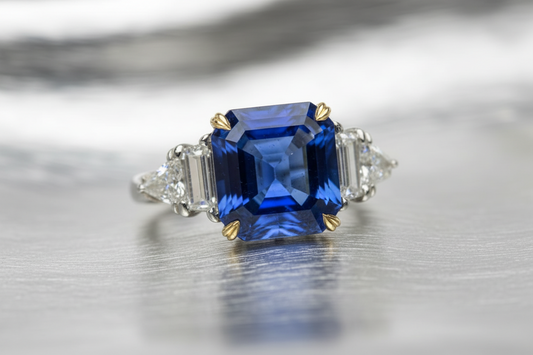 Vintage Cartier 7 Carat Sapphire Burma No Heat and Diamond Ring