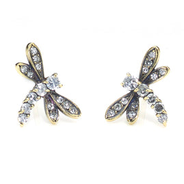 Diamond Set Dragonfly Earrings