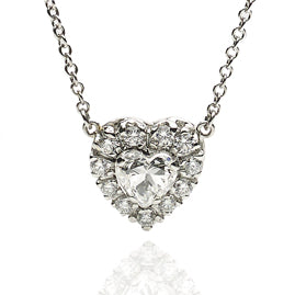 1.13ct Diamond Set Heart Pendant in 18ct White Gold