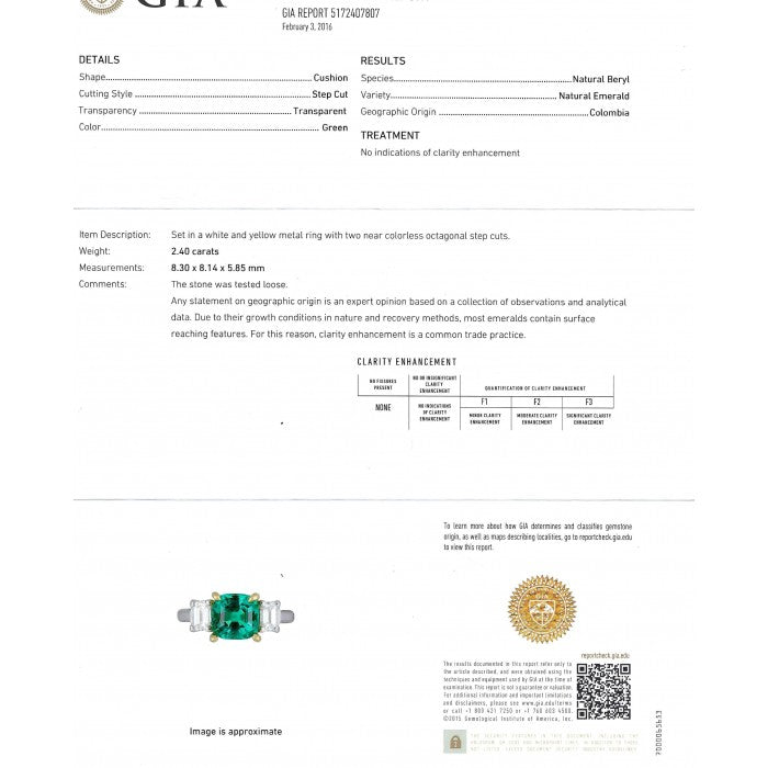 No Oil Colombian Emerald And Diamond Ring