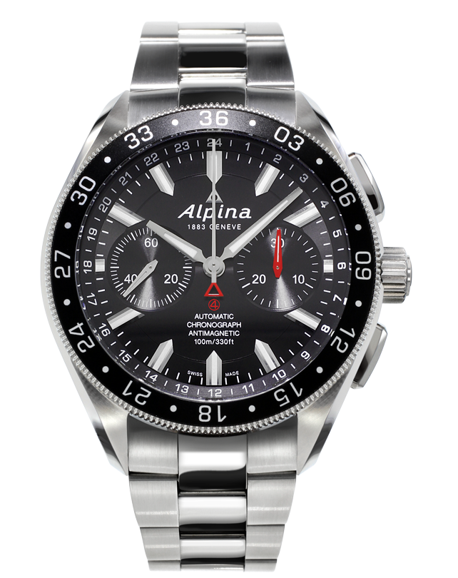 Alpina Luxury Watches Black ALPINA Alpiner 4 Gents Chronograph Watch AL-860B5AQ6B
