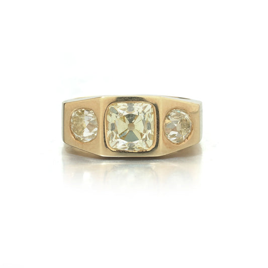 Antique French 18 ct Gold Three Stone Diamond Ring