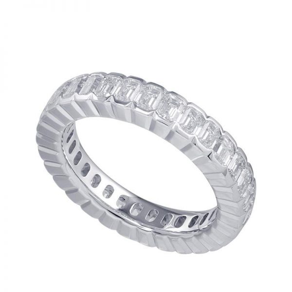 Emerald-Cut Diamond Full Eternity Band Ring, 3.10 carats