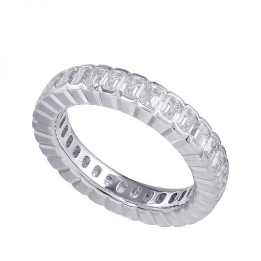 Emerald-Cut Diamond Full Eternity Band Ring, 3.10 carats