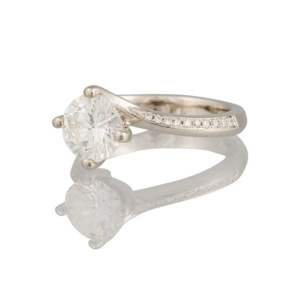 Diamond 1.25ct Twist Engagement Ring in Platinum, with GIA Certificate