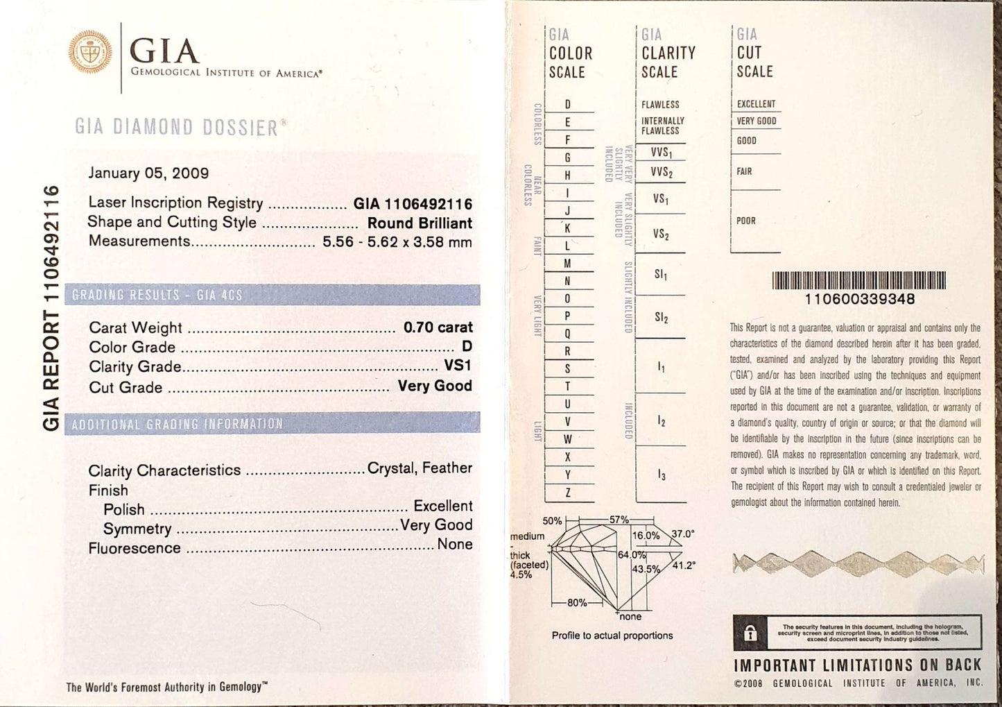 GIA Certified 0.70ct Diamond Solitaire Engagement Ring in Platinum