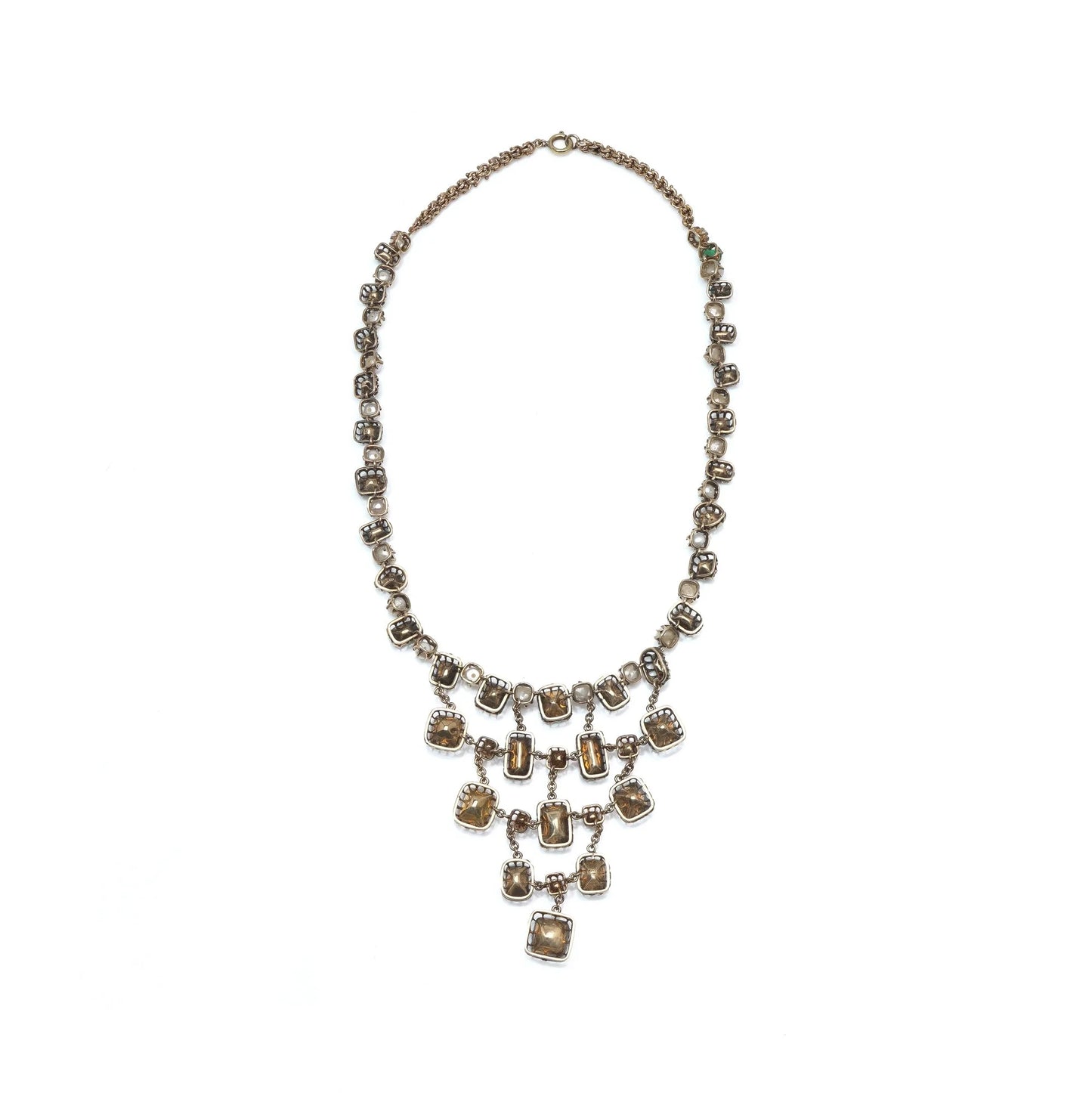 Georgian Emerald And Natural Pearl Necklace