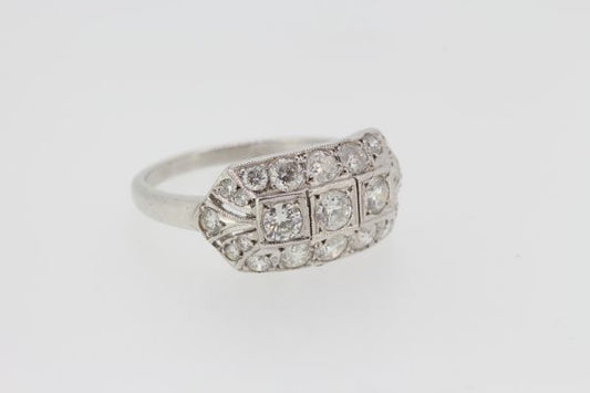 Decorative Three Stone Diamond Cluster Ring