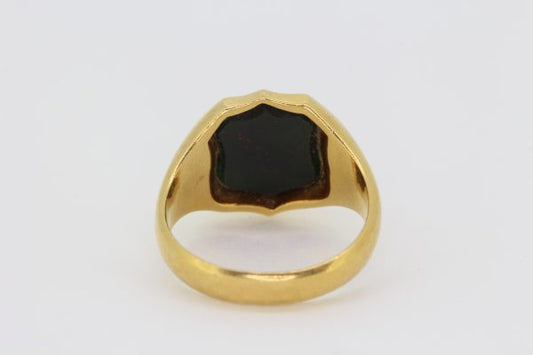 Antique Bloodstone Signet Ring in 18ct Gold, Circa 1908
