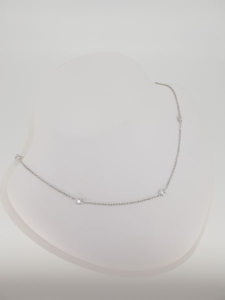 Diamond Set 18ct White Gold Chain, 0.49 carat total