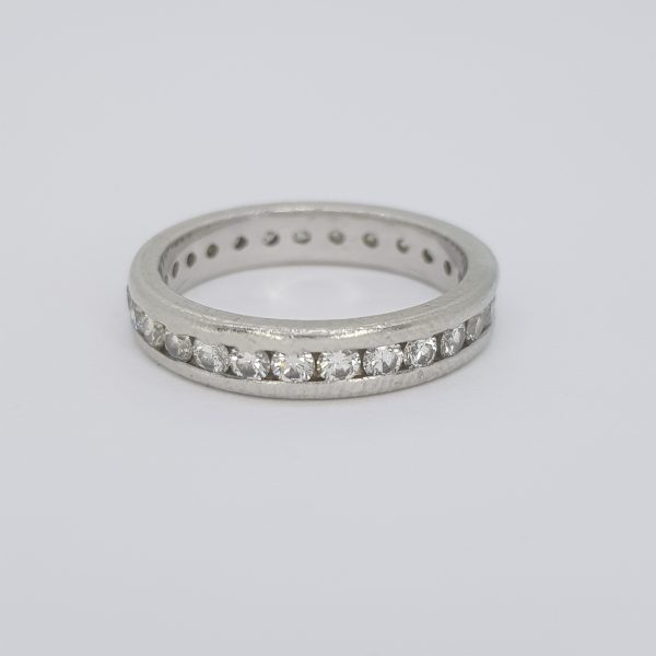 Channel Set Diamond Full Eternity Band Ring, 1.00 carat total