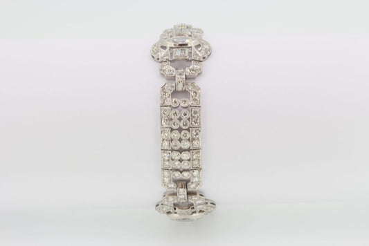 Art Deco Platinum and Diamond Bracelet, 12 carat total