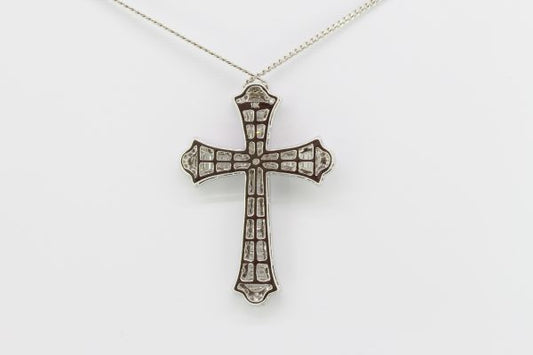 Baguette and Brilliant Diamond Cross Pendant in 18ct Gold, 3.60 carats