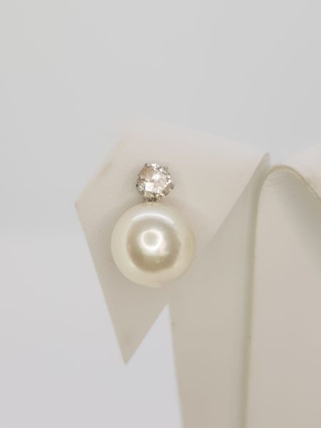 Pearl and Diamond Earrings in 18ct white gold
