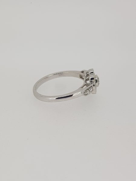 Diamond Floral Cluster Ring in 18ct White Gold, 0.80 carat total